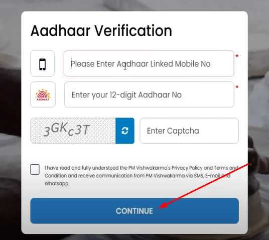PM Vishwakarma Aadhar Verification
