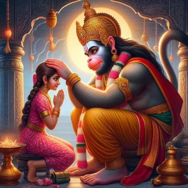 hanuman ji with girl devotee